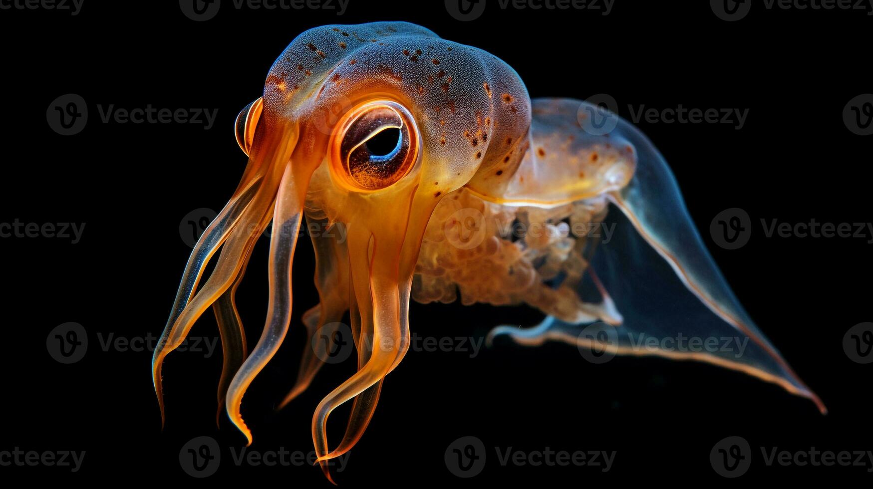 Wildlife photography of Photo of Vampire Squid. Generative AI