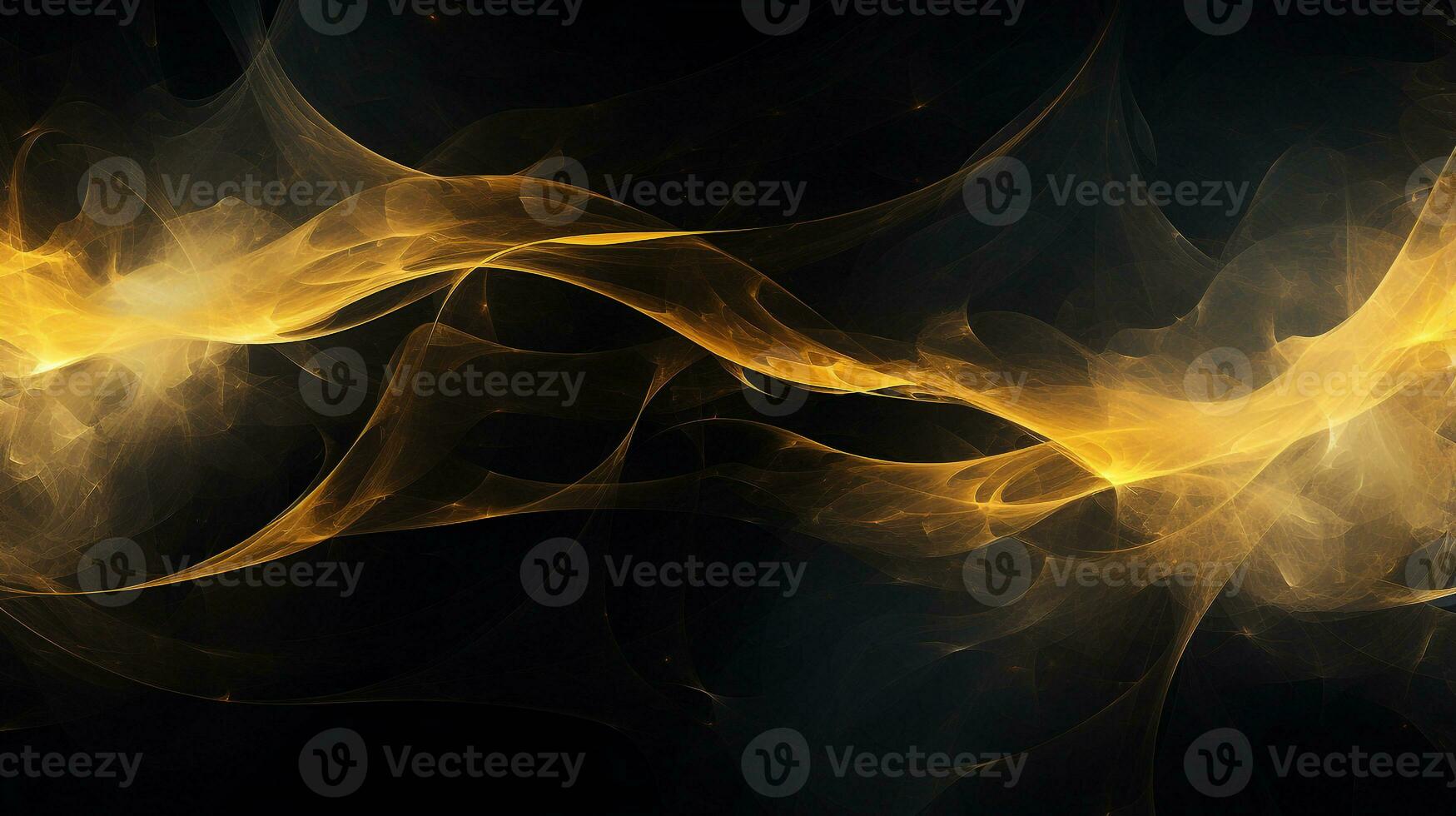 abstract fractal background in black yellow tone color  . Generative AI photo