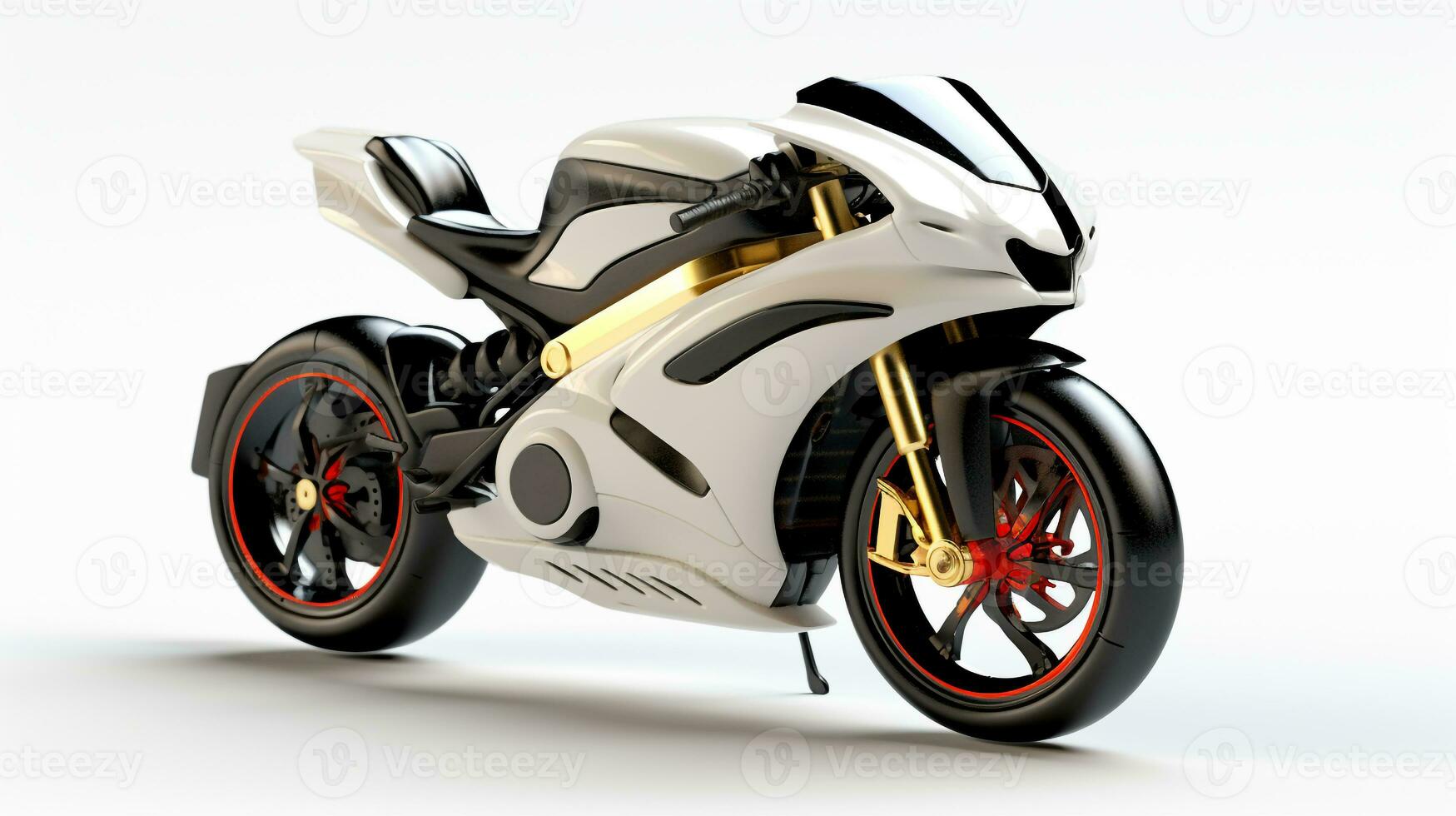 Displaying a 3D miniature Sport Bike. Generative AI photo