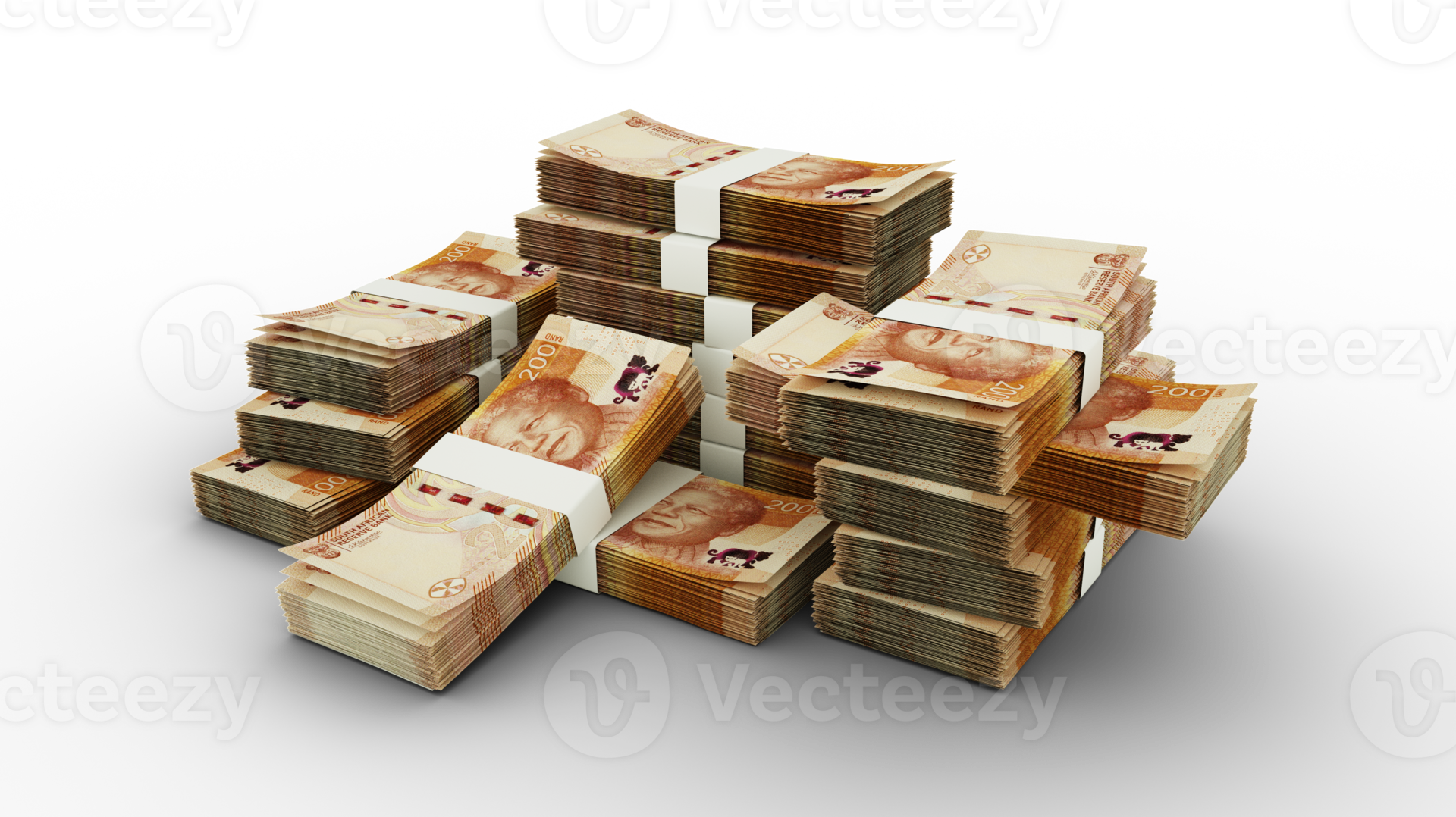 Stack Of 200 South African Rand Notes 3D Rendering Of Bundles Of 100-rand-png-vector-psd-and-clipart-with-transparent-background-for