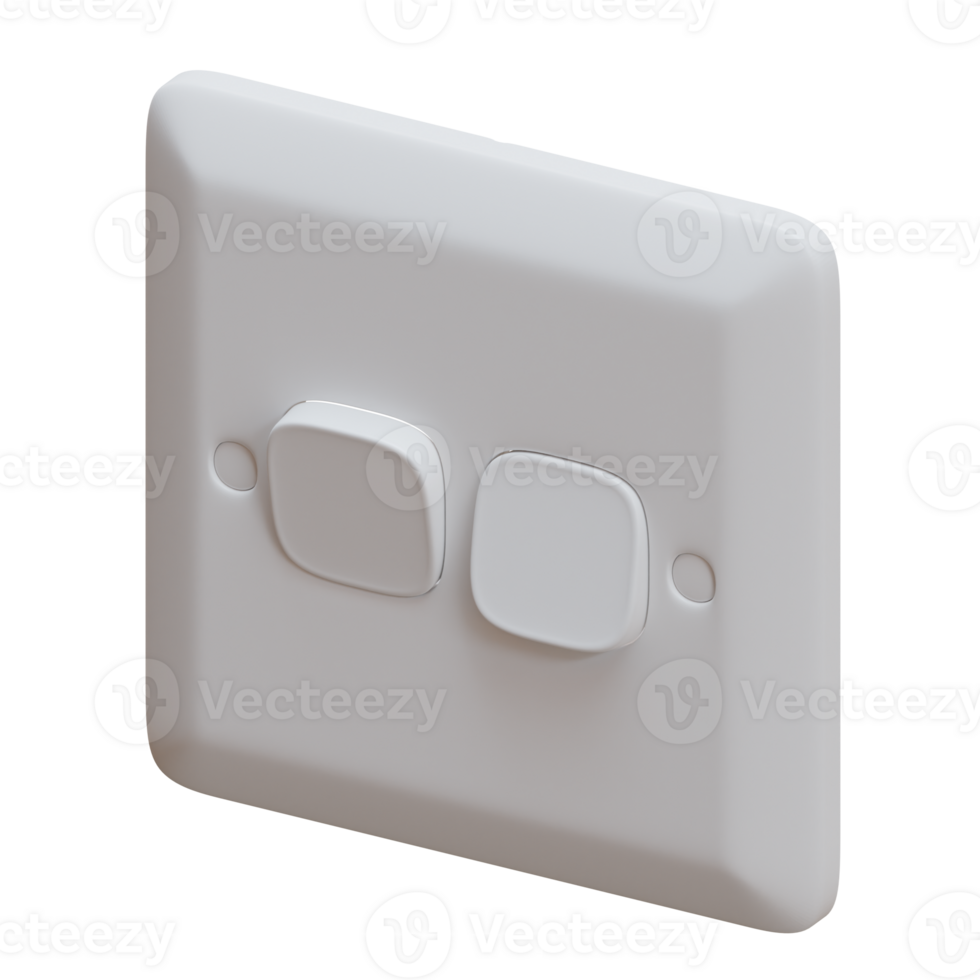 Double Button Switch 3D Illustration png