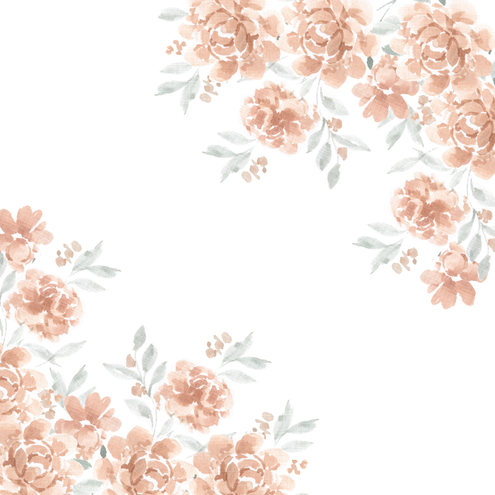 Dusty Rose Watercolor Flower Border png