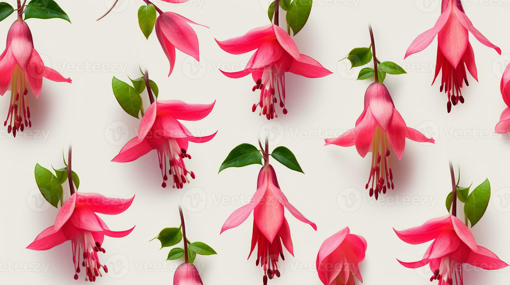 Fuchsia flower patterned background. Flower texture background. Generative AI photo