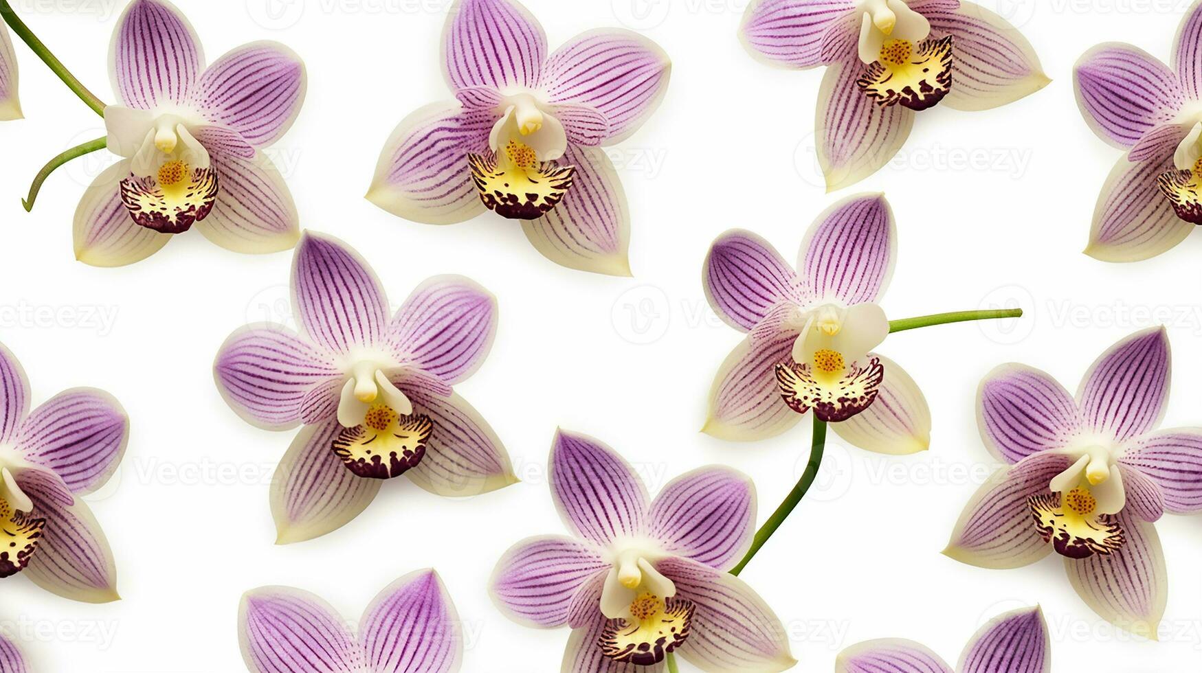 Monkey orchid flower patterned background. Flower texture background. Generative AI photo