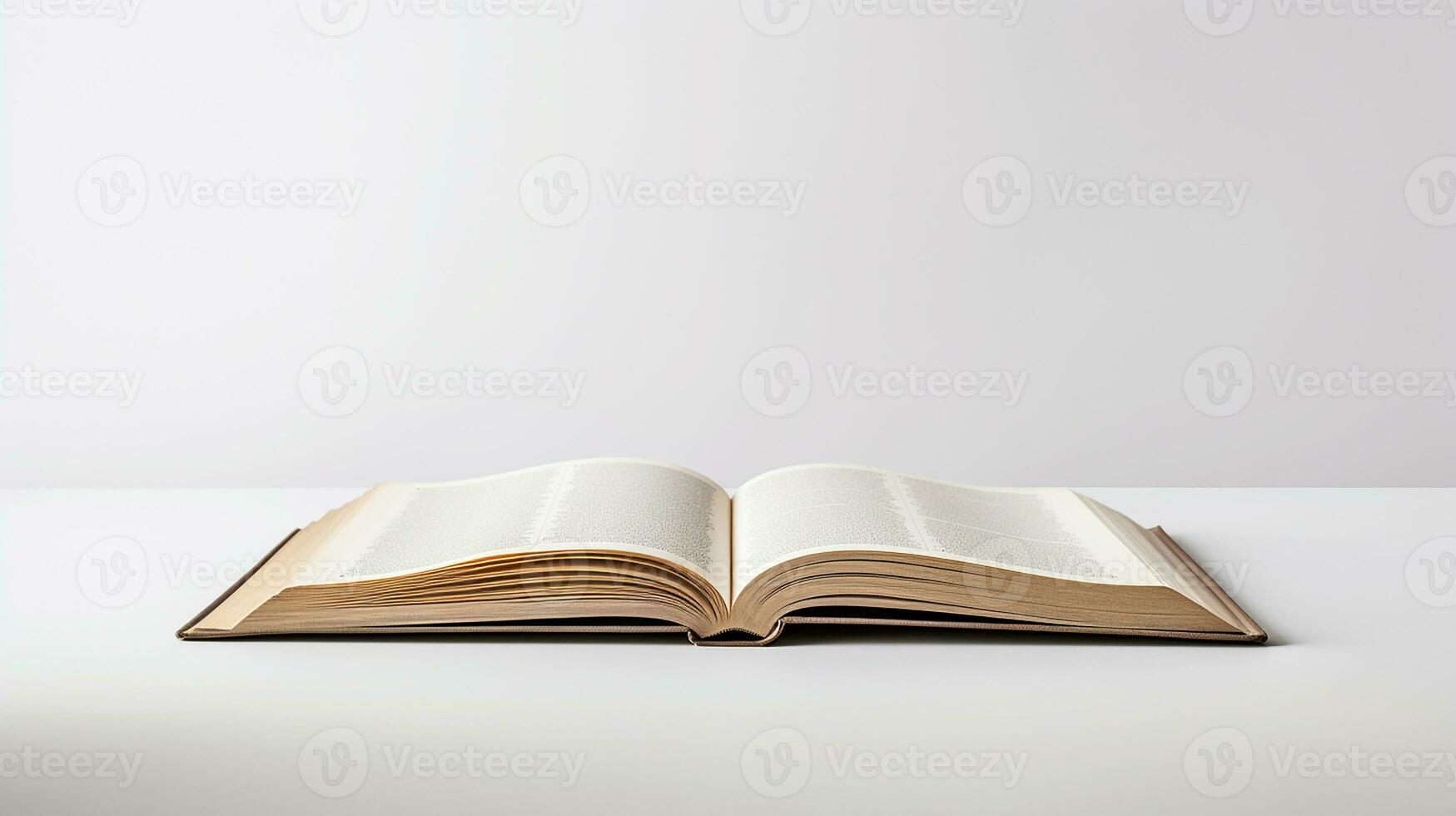 Open book isolated on white background. 3d illustration. Mock up. Generative AI photo