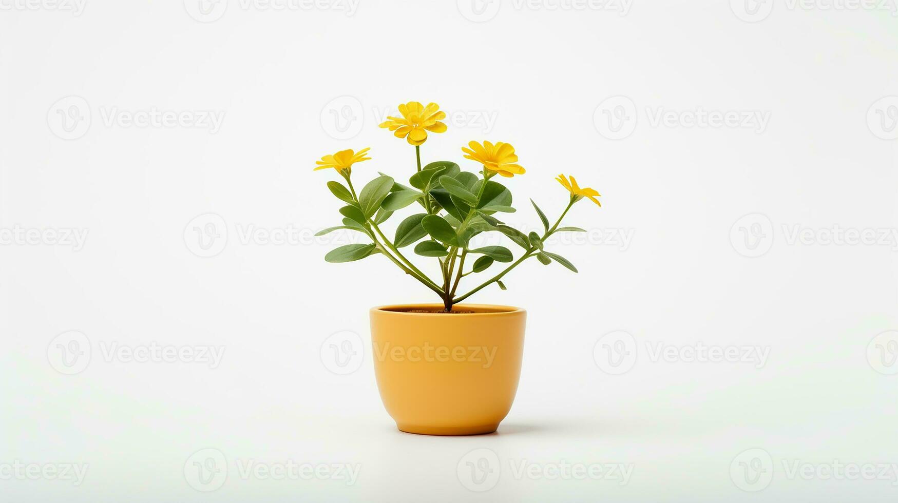 Photo of Bishops Weed flower in pot isolated on white background. Generative AI