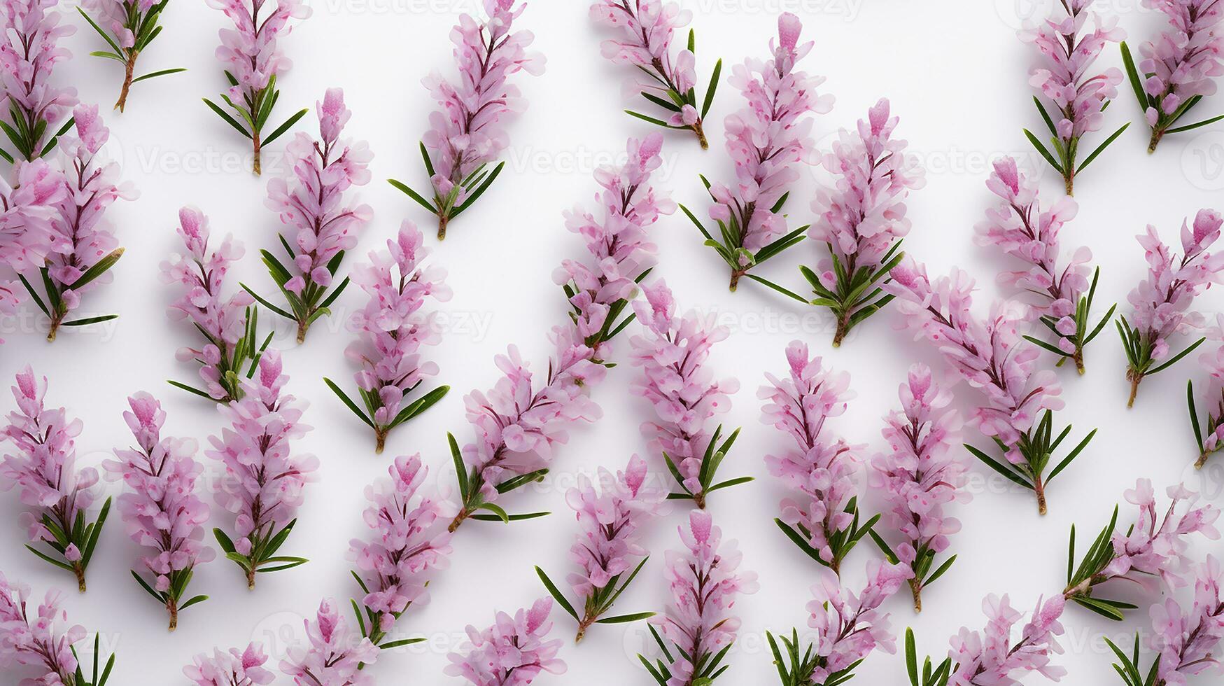 Heather flower patterned background. Flower texture background. Generative AI photo