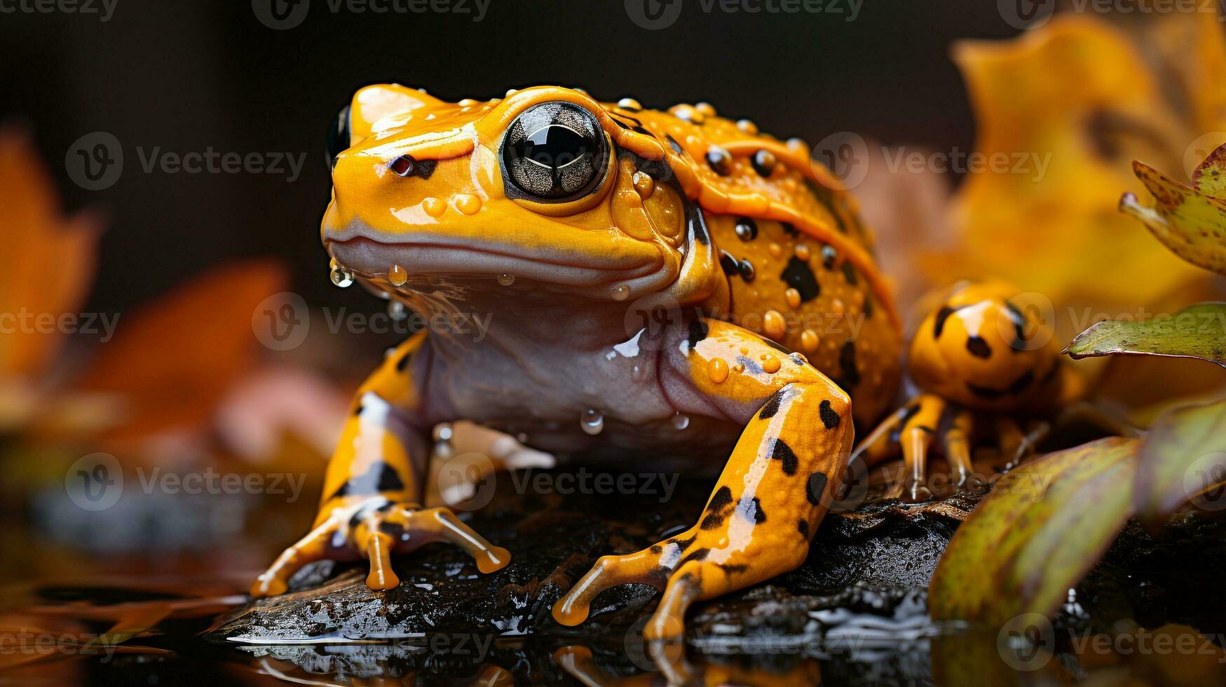 de cerca foto de un xenopus rana mirando ninguna dirección. generativo ai