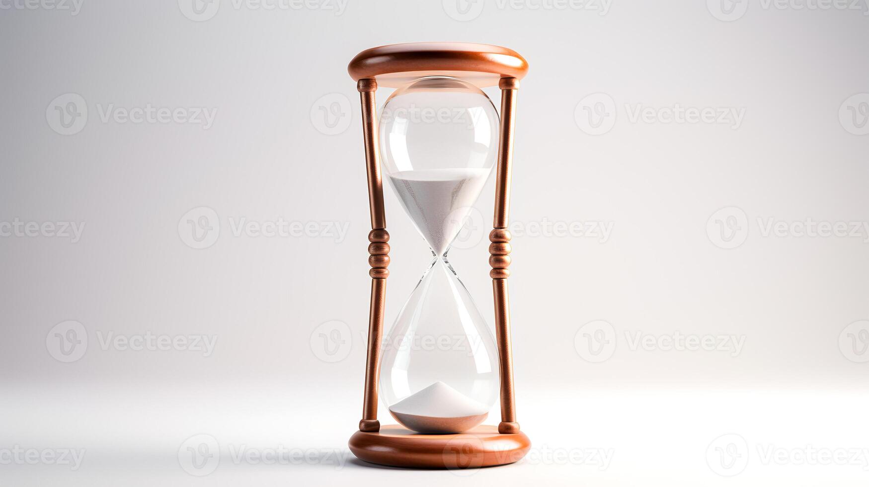 Photo of Minimalis hourglass isolated on white background.