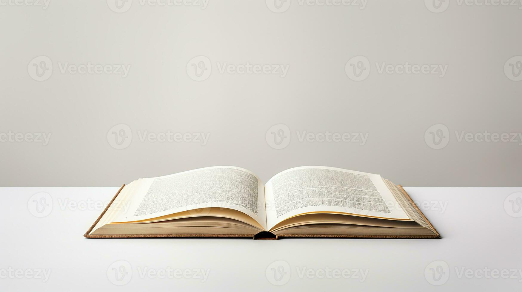 Open book isolated on white background. 3d illustration. Mock up. Generative AI photo