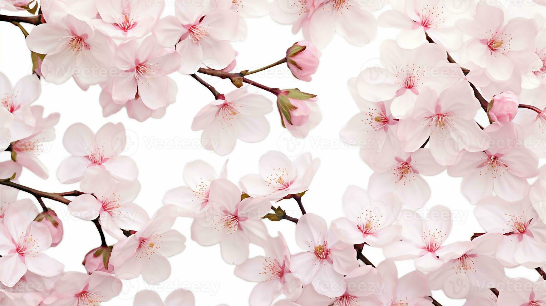 Cherry Blossom flower patterned background. Flower texture background. Generative AI photo