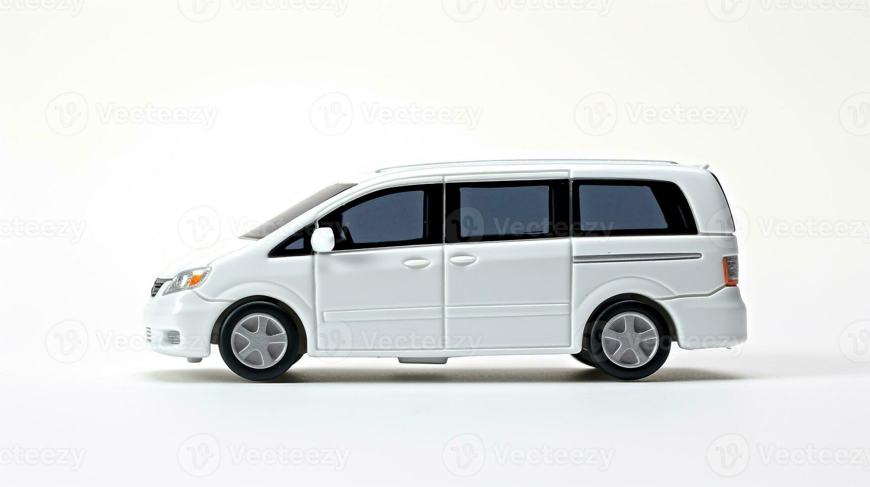 Displaying a 3D miniature Minivan. Generative AI photo