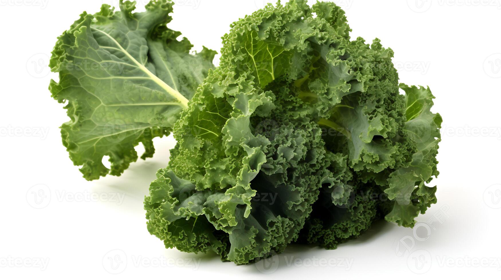 Photo of Kale isolated on white background.