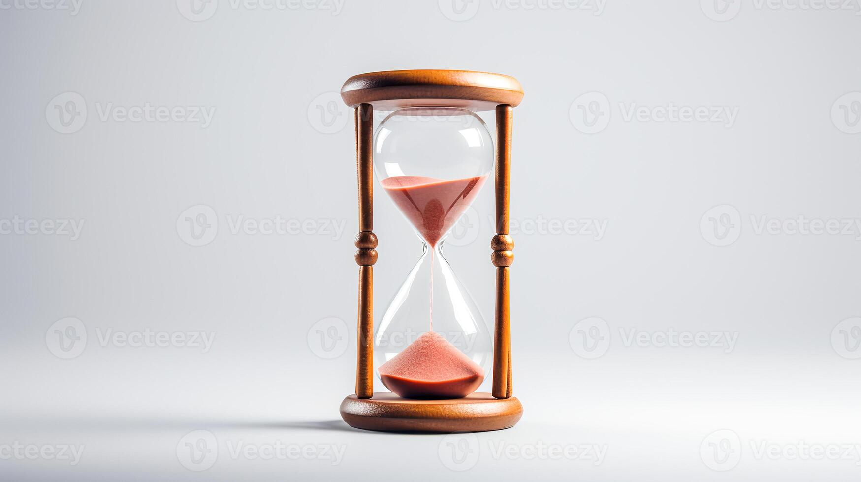 Photo of Minimalis hourglass isolated on white background.
