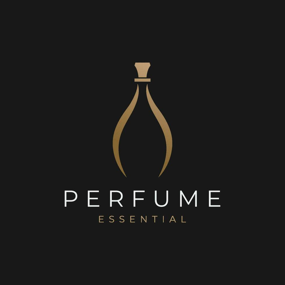 Luxury essence fragrance perfume logo template design isolated background. vector