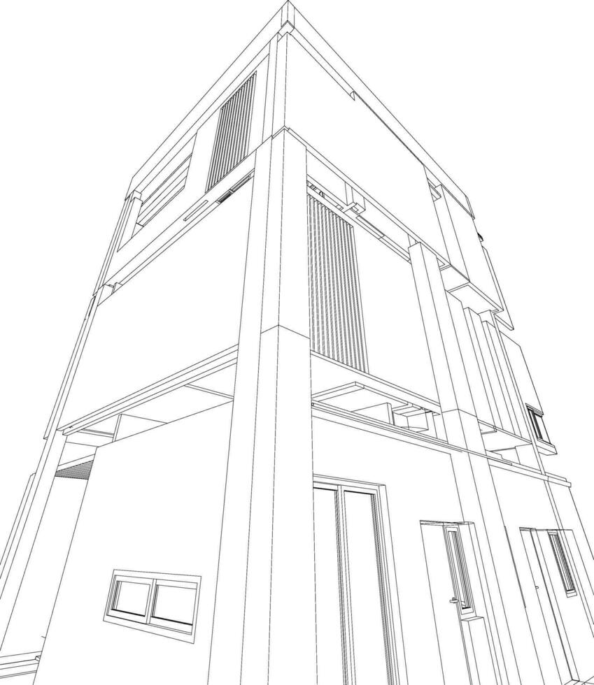 3D illustration of residential project vector