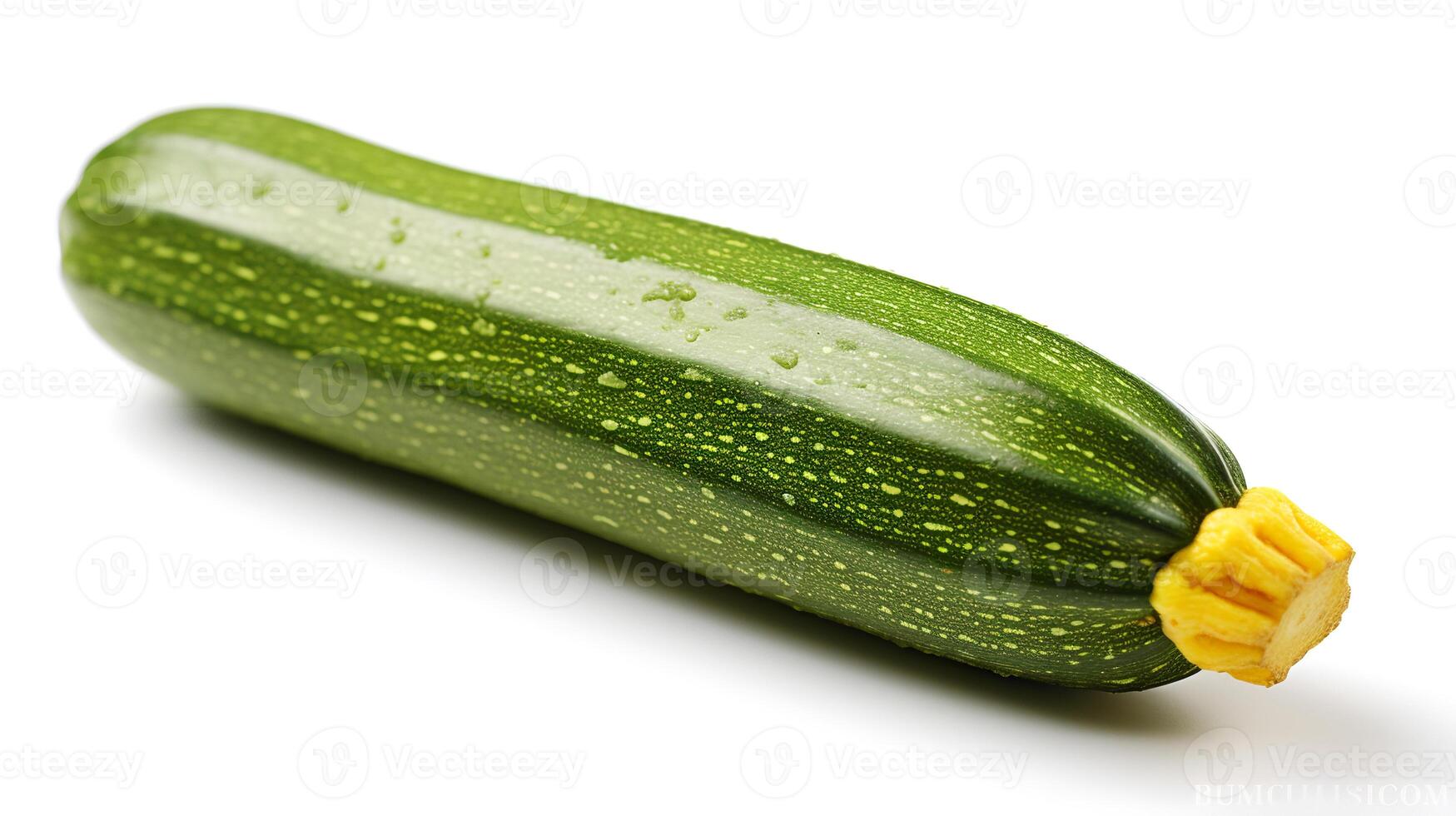 Photo of Zucchini isolated on white background. generative ai