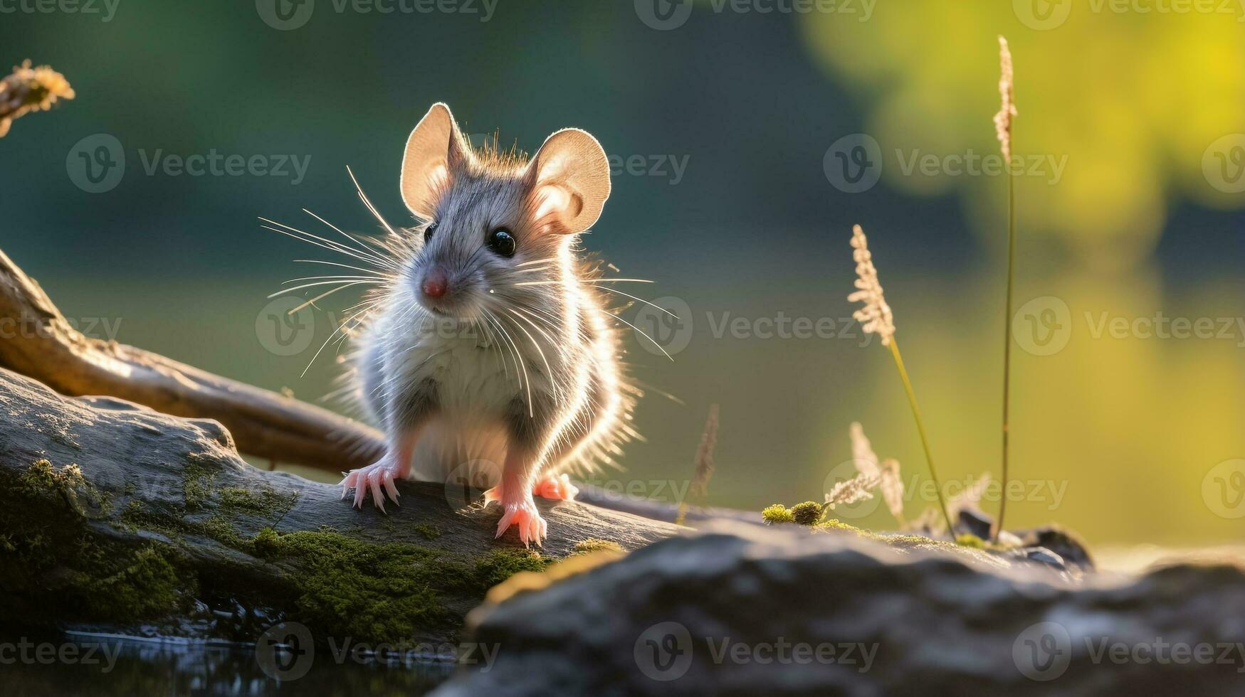 Close-up photo of a Spiny Mouse looking in their habitat. Generative AI