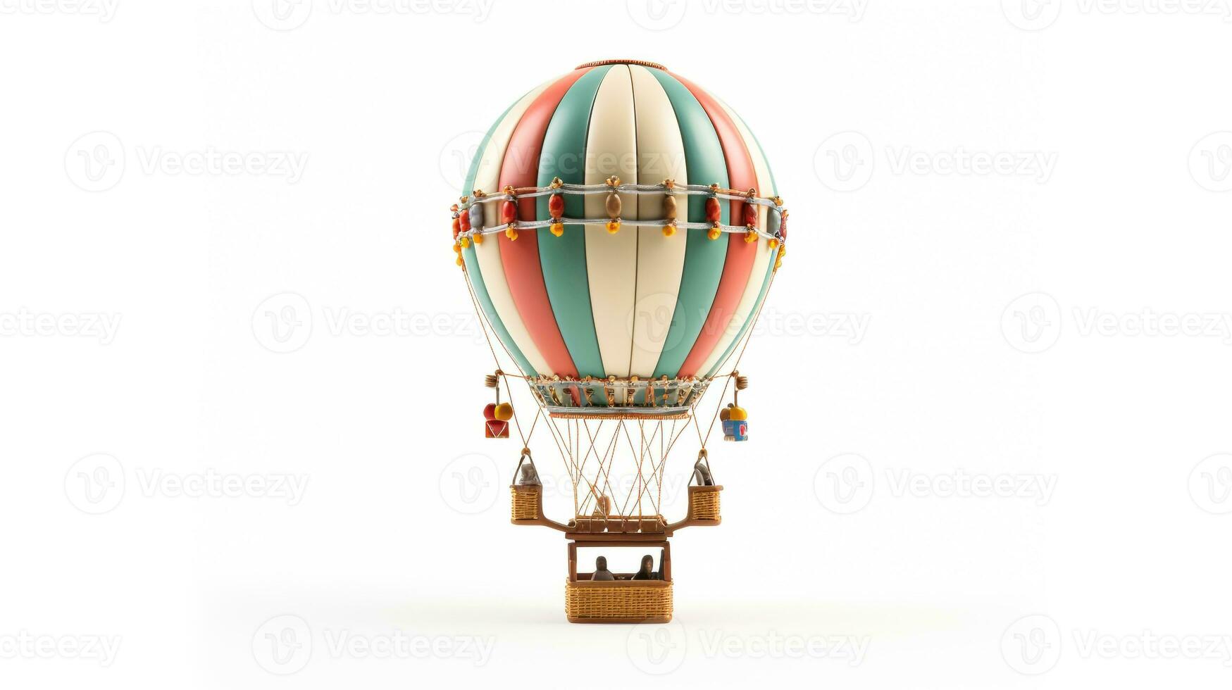 Displaying a 3D miniature Traditional Hot Air Balloon. Generative AI photo