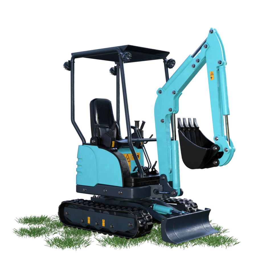 excavator on a grassy field png