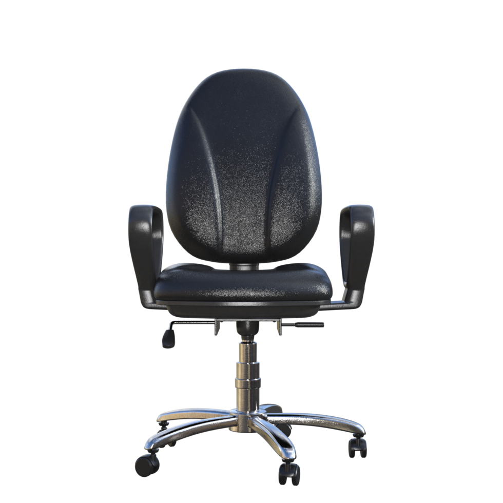 oficina silla con negro cuero asiento y espalda png