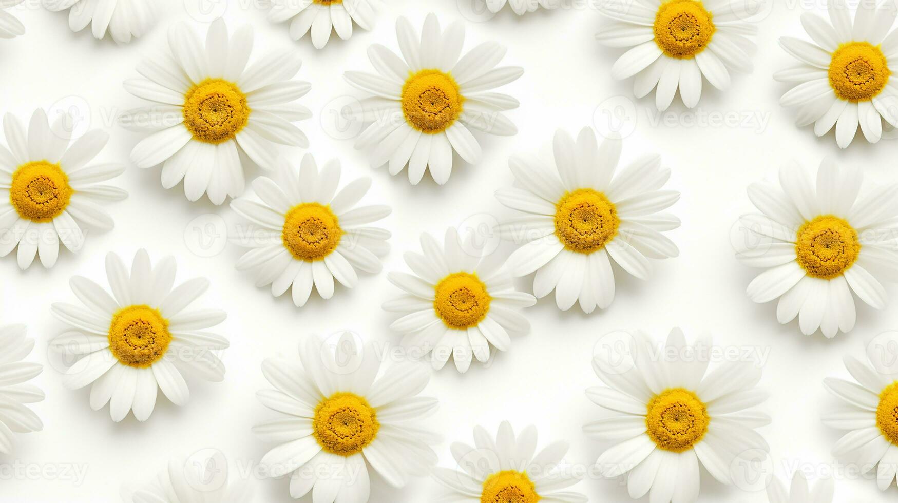 Daisy flower patterned background. Flower texture background. Generative AI photo