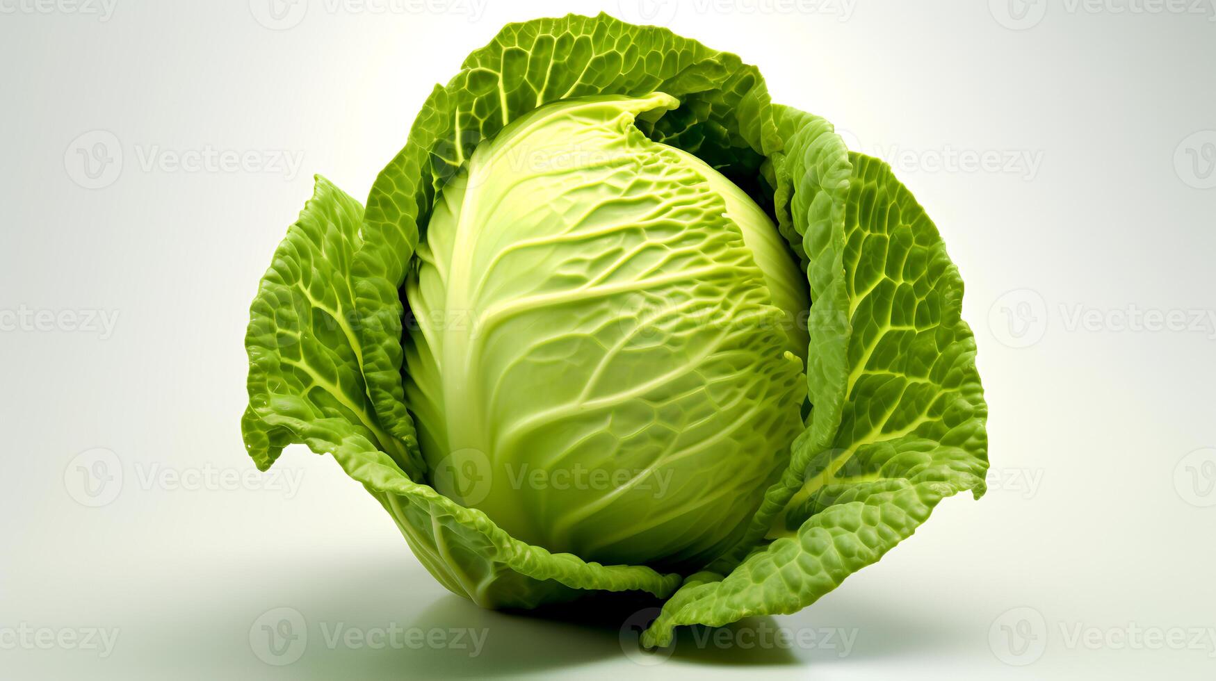 Photo of Cabbage isolated on white background. generative ai