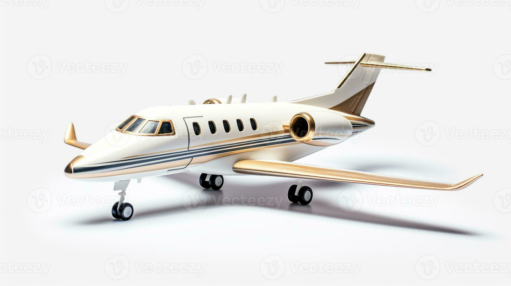 Displaying a 3D miniature Private Jet. Generative AI photo
