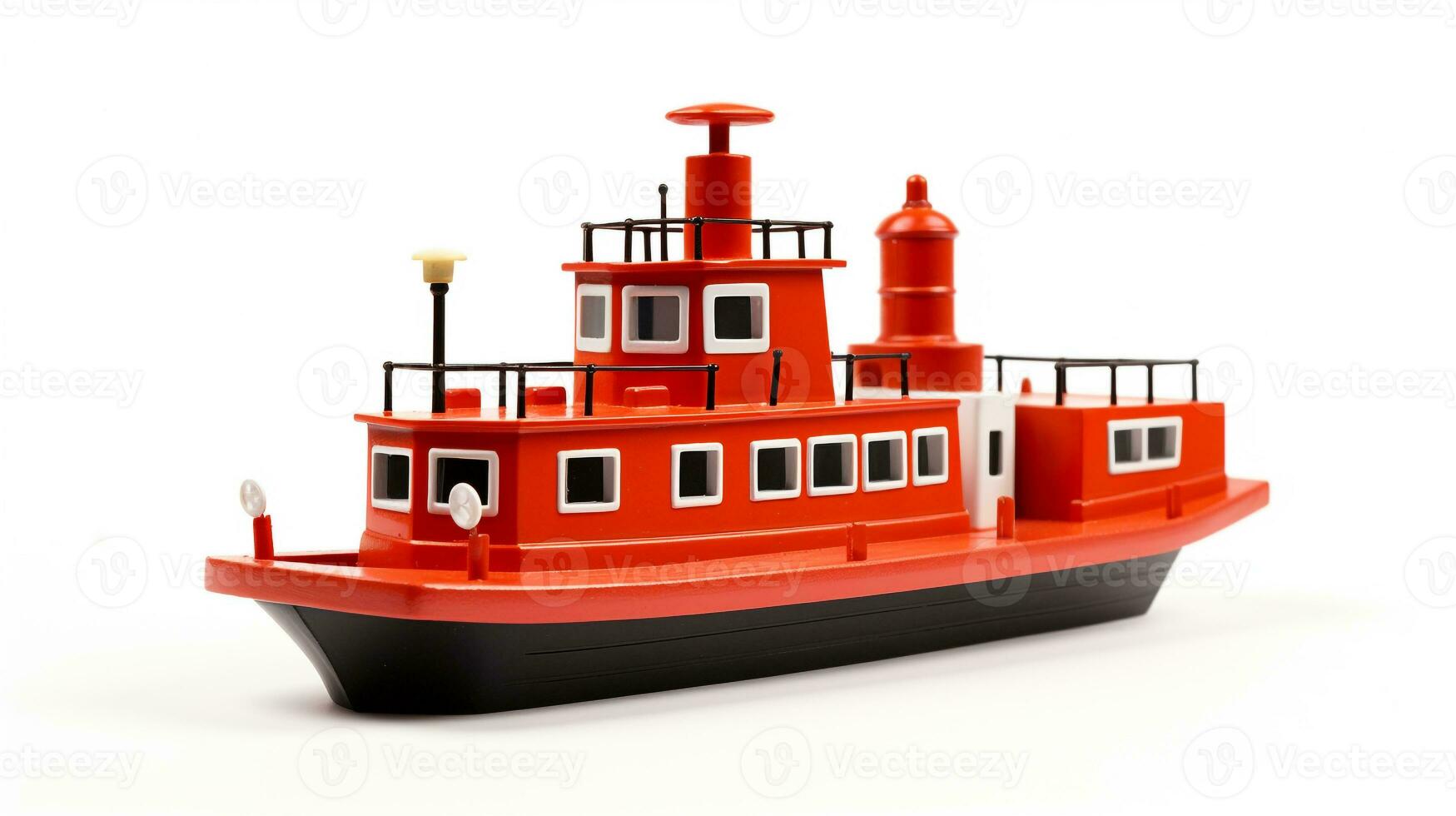 Displaying a 3D miniature Tugboat. Generative AI photo