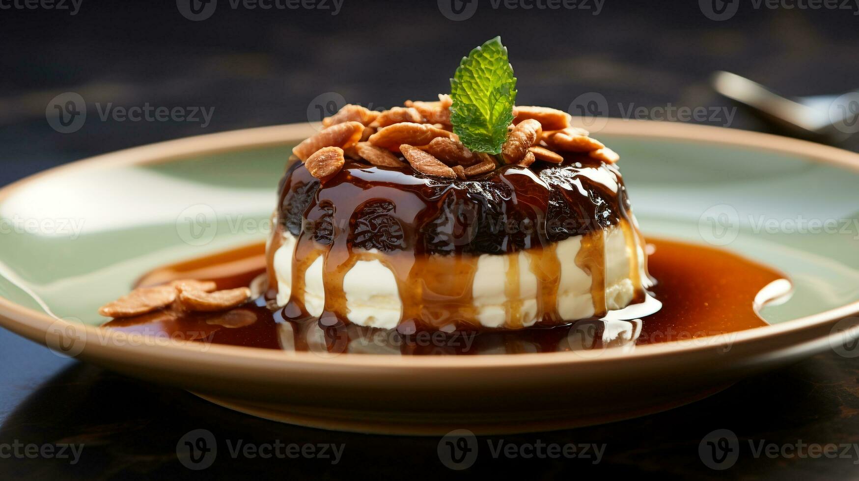 Photo of Date-filled Ma'amoul as a dish in a high-end restaurant. Generative AI