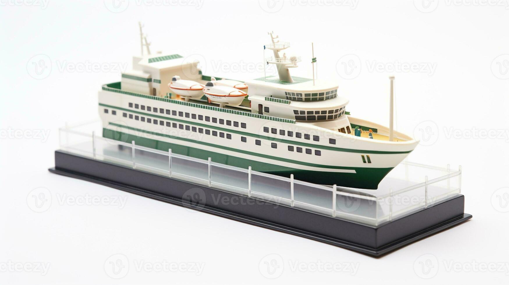 Displaying a 3D miniature Ferry. Generative AI photo