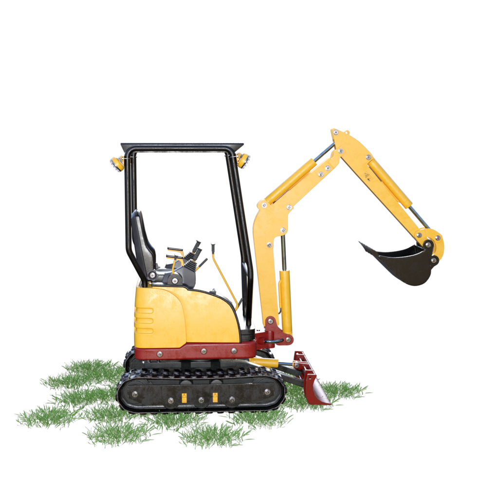 Excavator on grass png