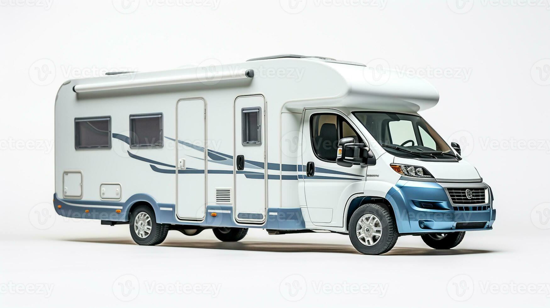 Displaying a 3D miniature RV - Recreational Vehicle. Generative AI photo
