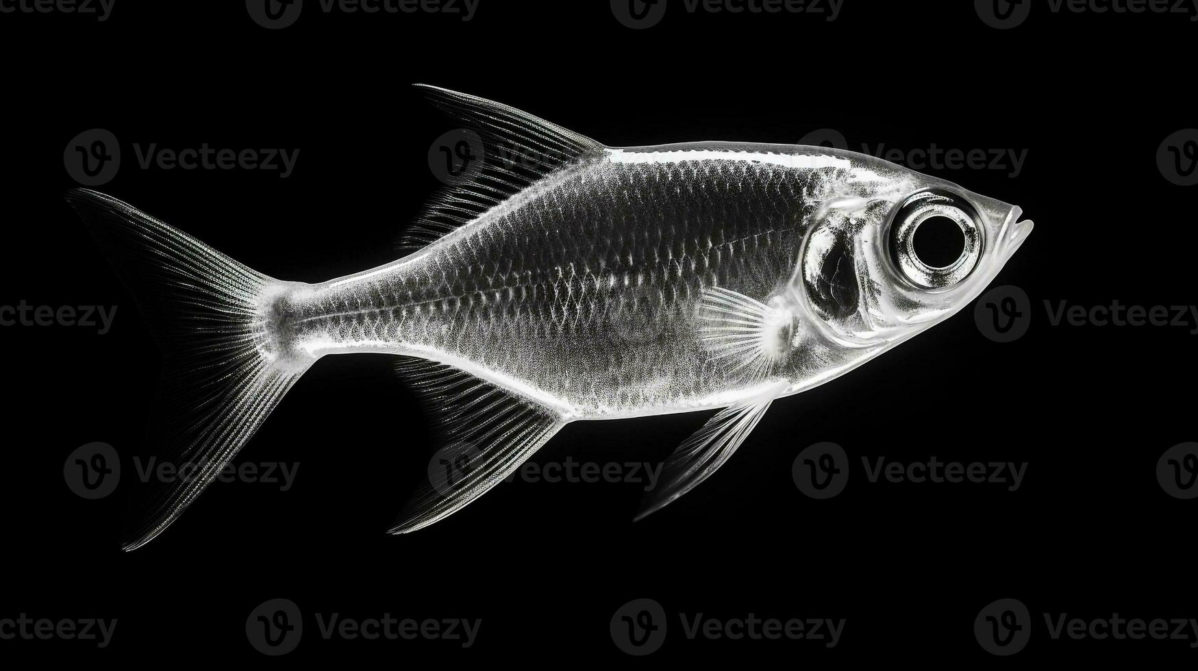 Wildlife photography of Photo of X-ray Tetra Fish. Generative AI