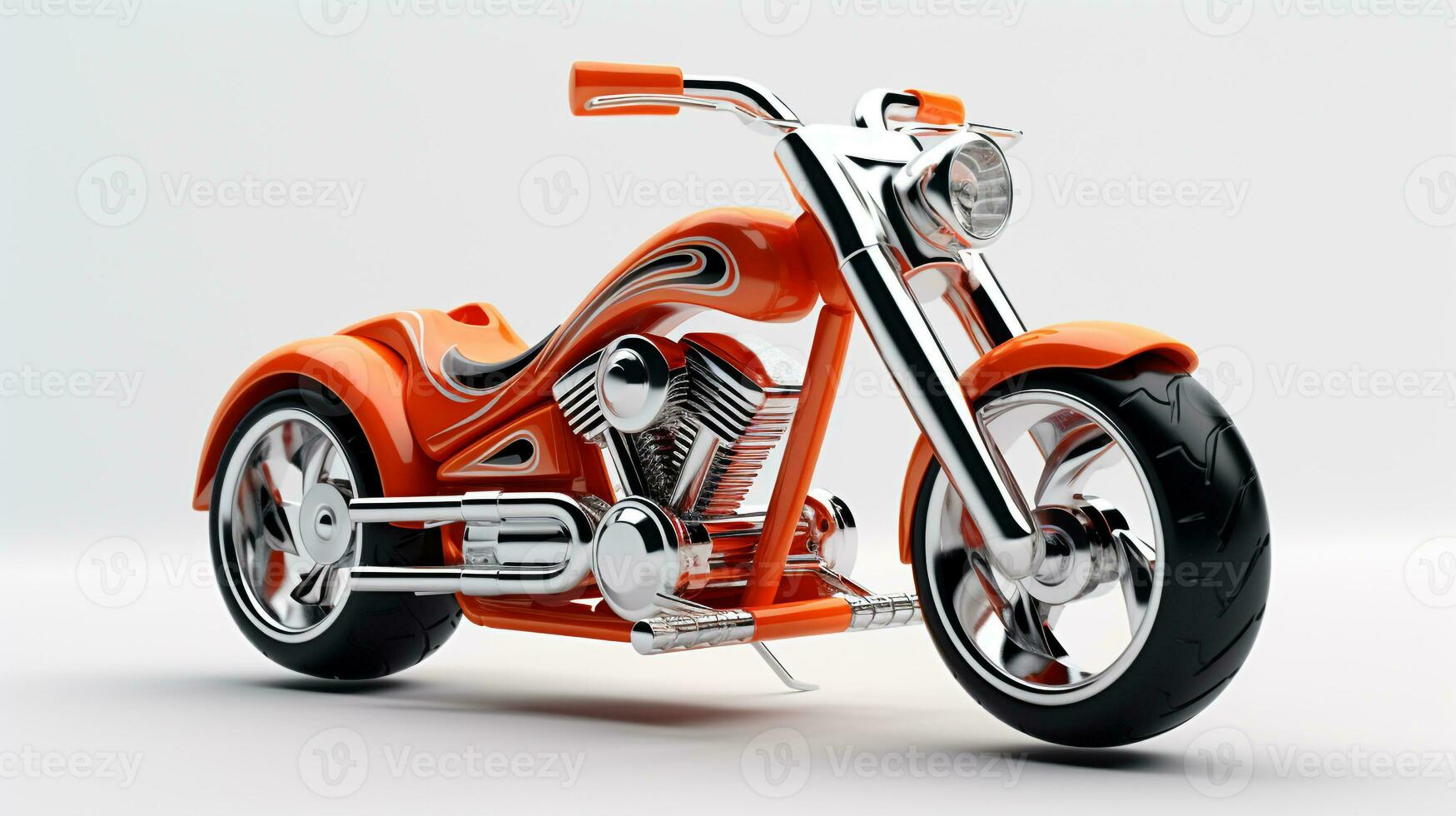 Displaying a 3D miniature Cruiser Bike. Generative AI photo