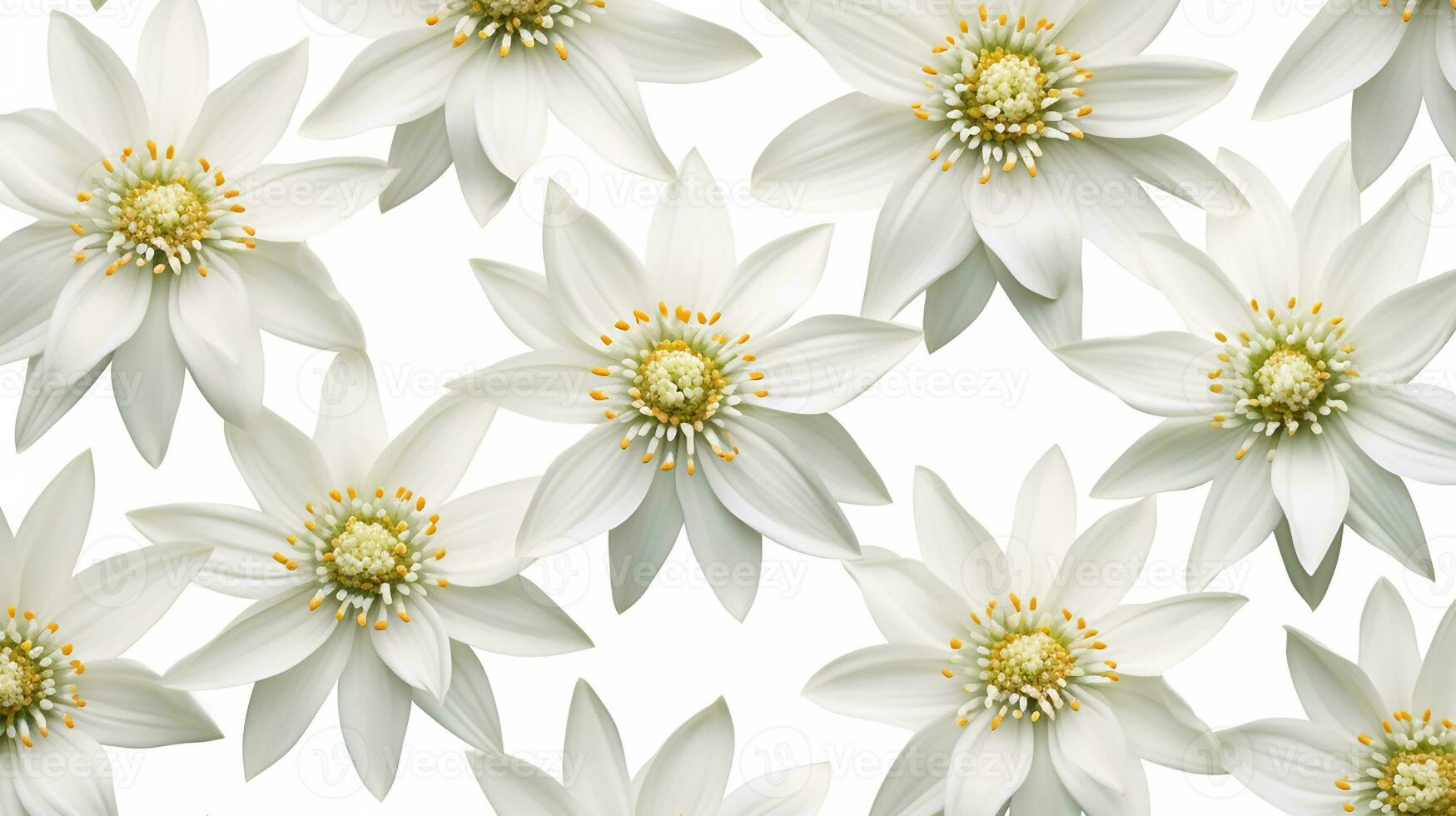 Edelweiss flower patterned background. Flower texture background. Generative AI photo