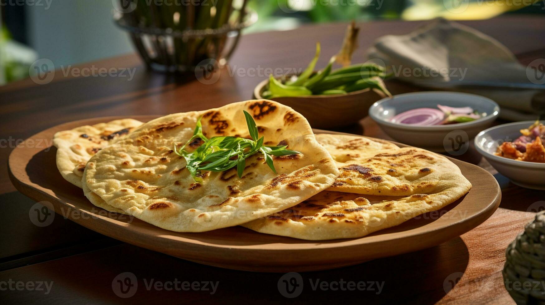 Photo of Caribbean Roti as a dish in a high-end restaurant. Generative AI