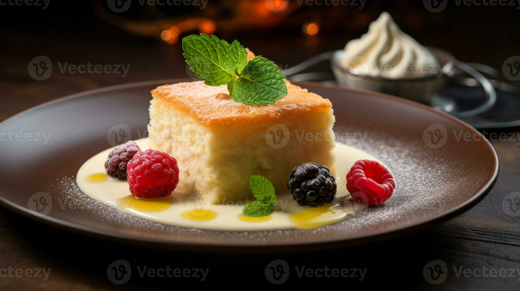 Photo of Tres Leches Cake as a dish in a highend restaurant
