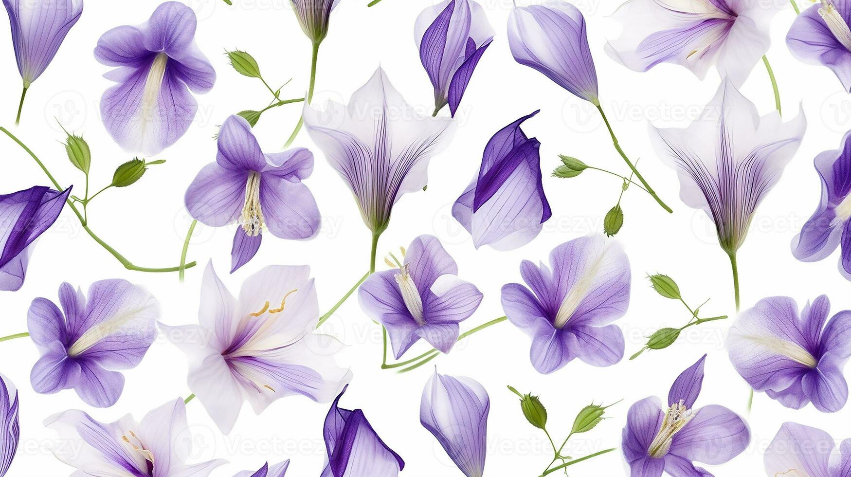 Bellflower pattern background. Bellflower background texture. Generative AI photo