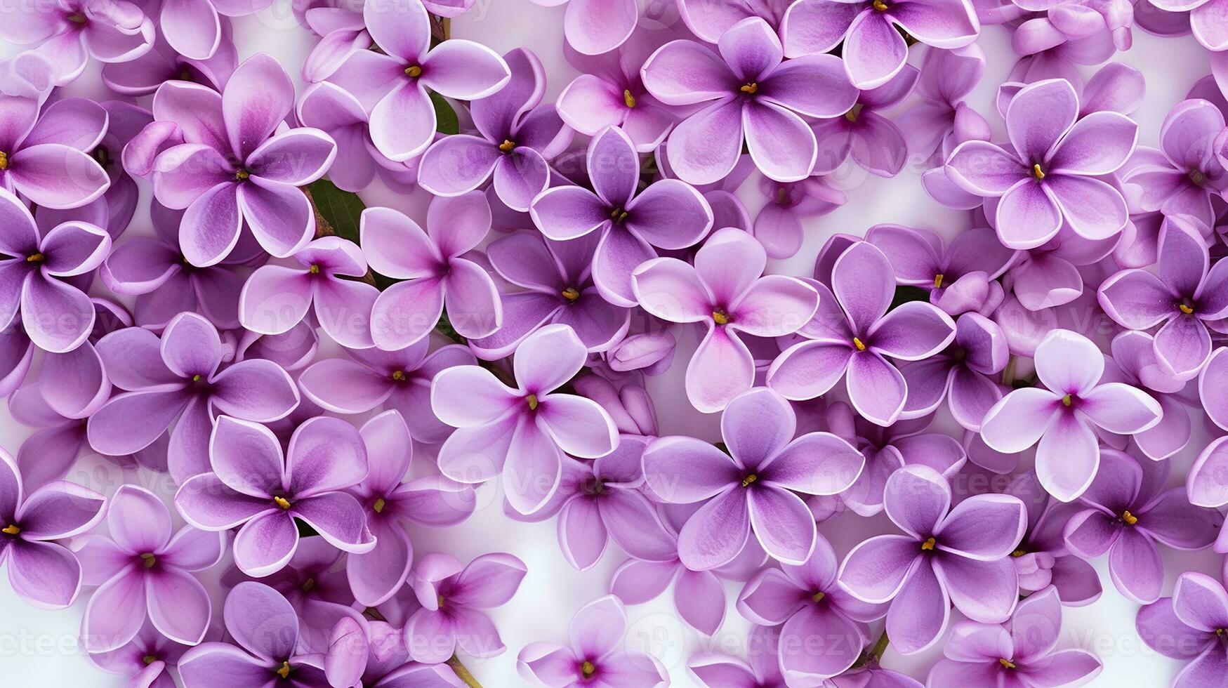 Lilac flower patterned background. Flower texture background. Generative AI photo