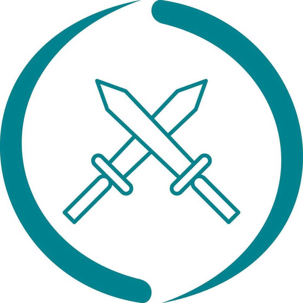 Unique Two Swords Vector Icon