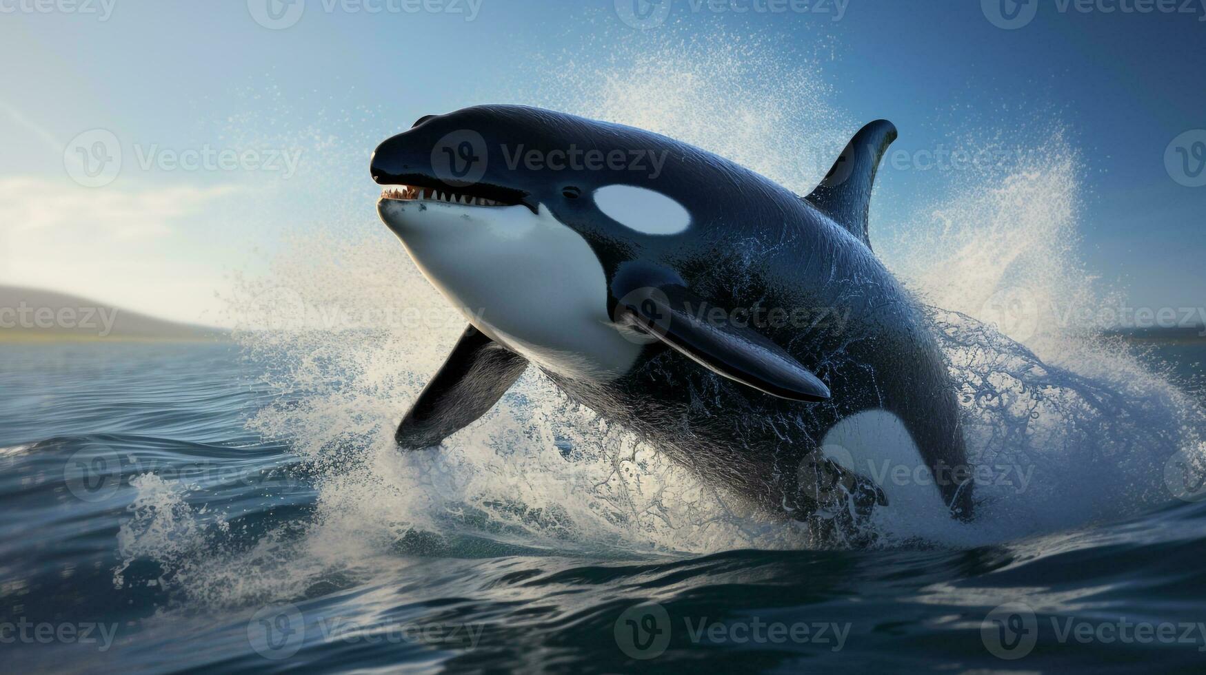 Wildlife photography of Photo of Killer Whale. Generative AI
