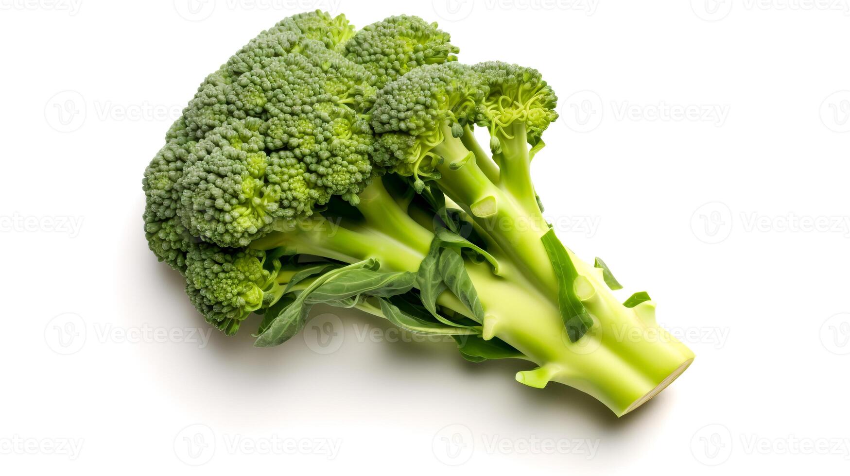 Photo of Broccolini isolated on white background. generative ai