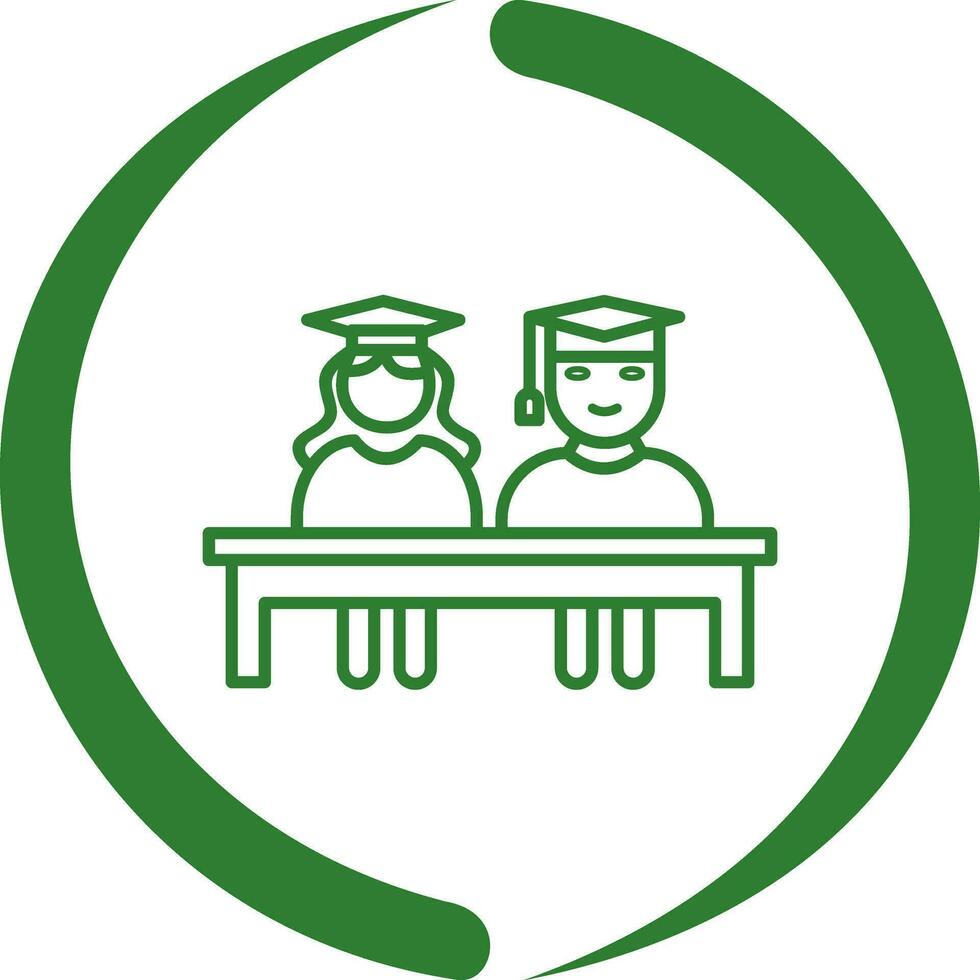 Unique Students Sitting Vector Icon