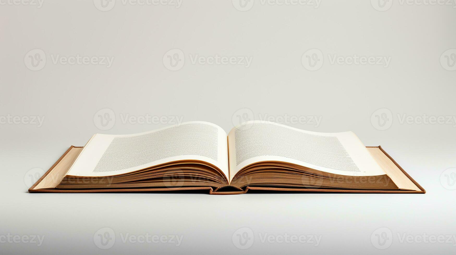 Open book isolated on white background. 3d illustration. Mock up. Generative AI photo