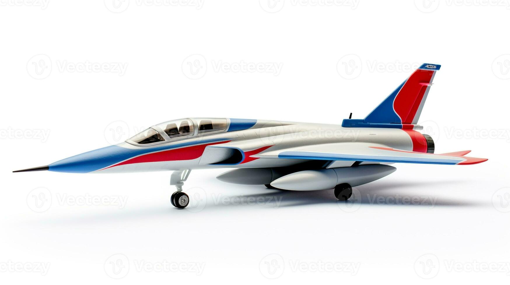 Displaying a 3D miniature Supersonic Jet. Generative AI photo