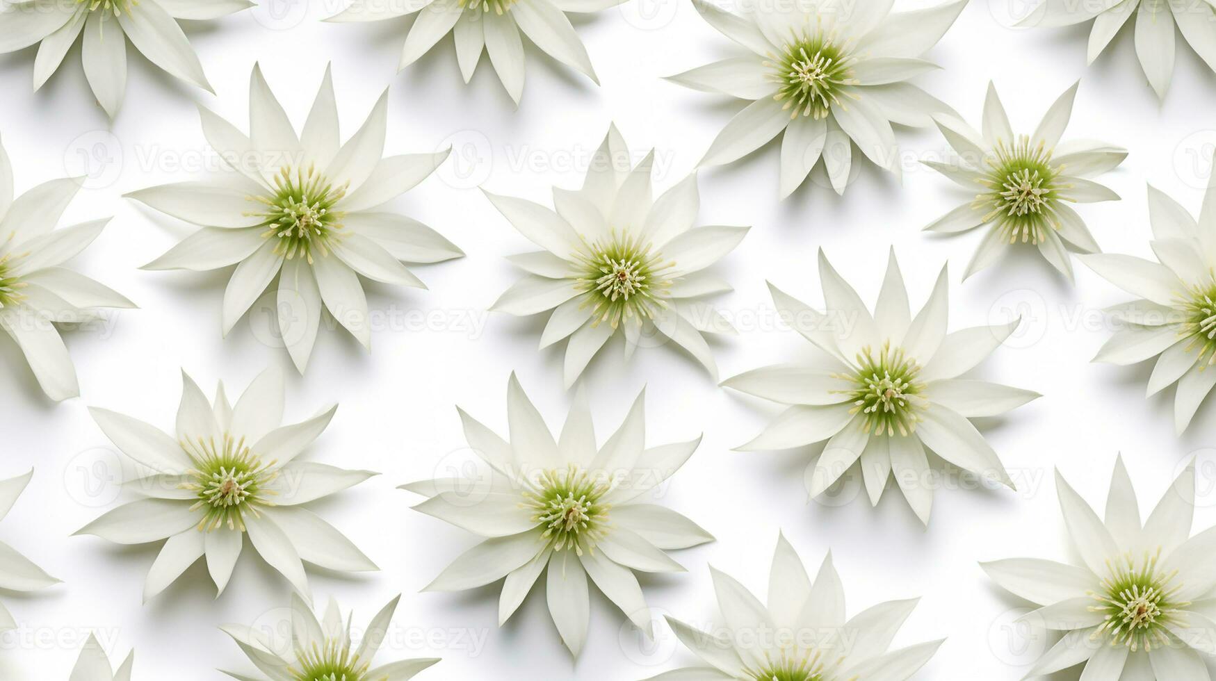 Edelweiss flower patterned background. Flower texture background. Generative AI photo