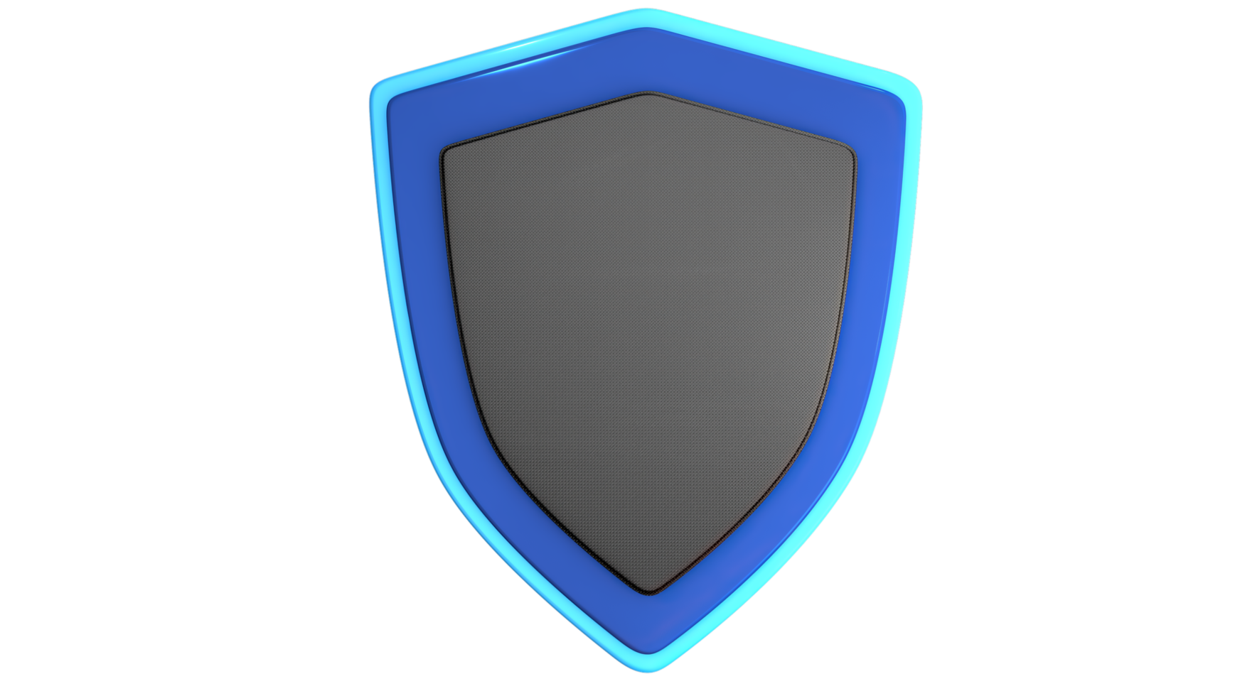shield 3d render black and blue free png