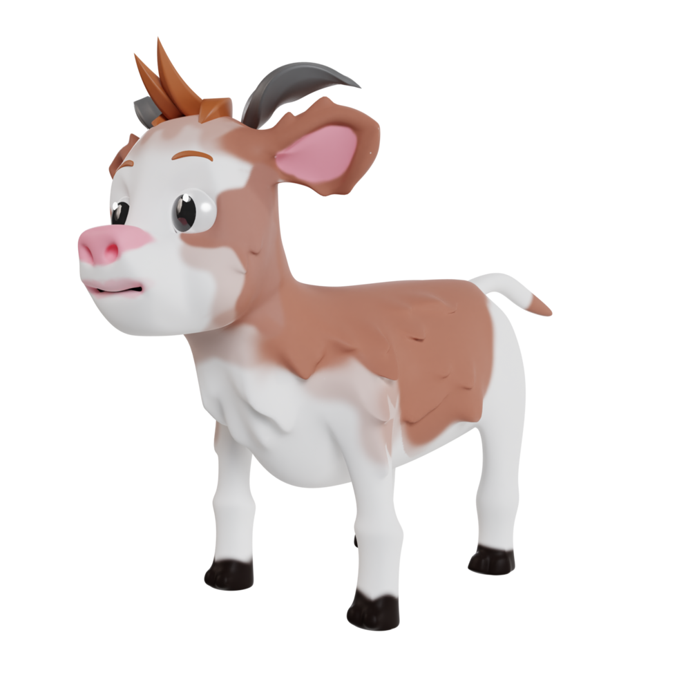 Cute animal high-quality 3d render clipart png