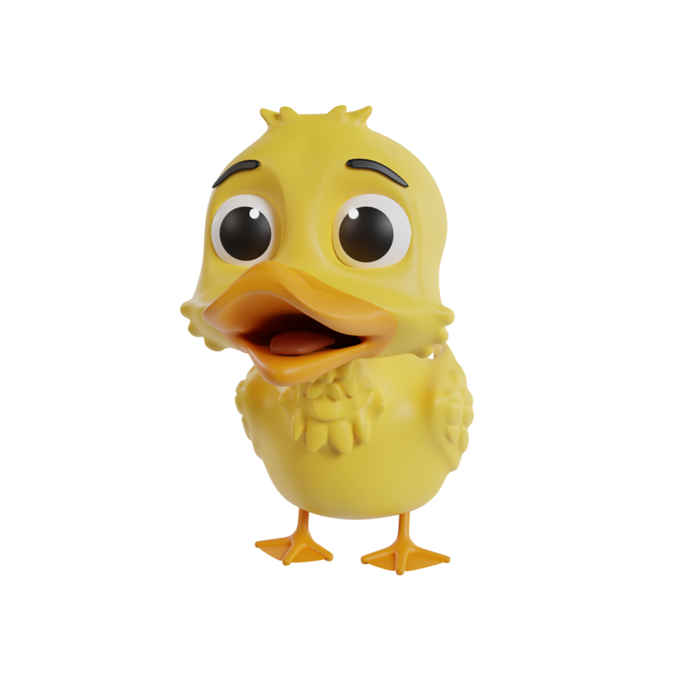 Cute animal high-quality 3d render clipart png